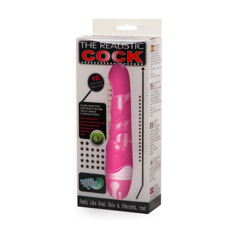 Realistico vibratore rosa BAILE, modello Balla Il Cazzo, lungo 21,8 cm, con dettagli realistici e superficie liscia.