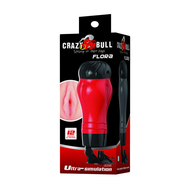Masturbatore CRAZY BULL Vagina Flora con base, dettagli realistici e morbidi per un'esperienza sensoriale autentica.