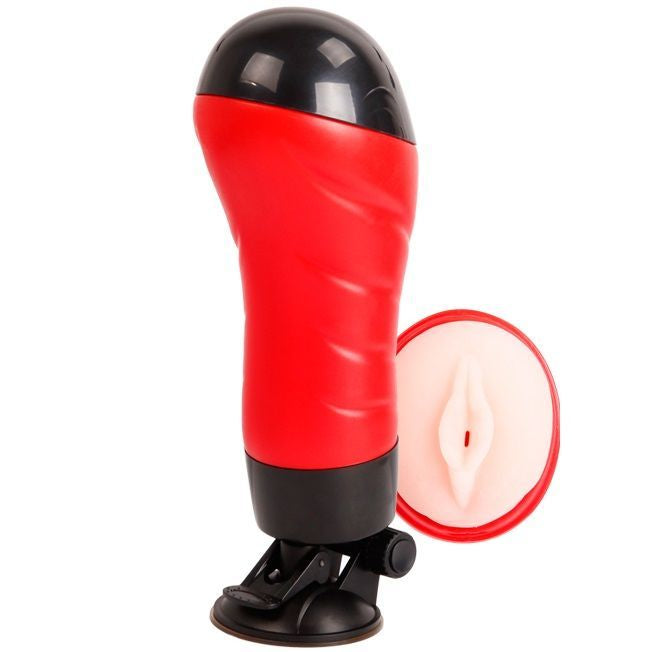 Masturbatore Crazy Bull con base, dettagli realistici e texture morbida, progettato per un'esperienza di piacere confortevole.