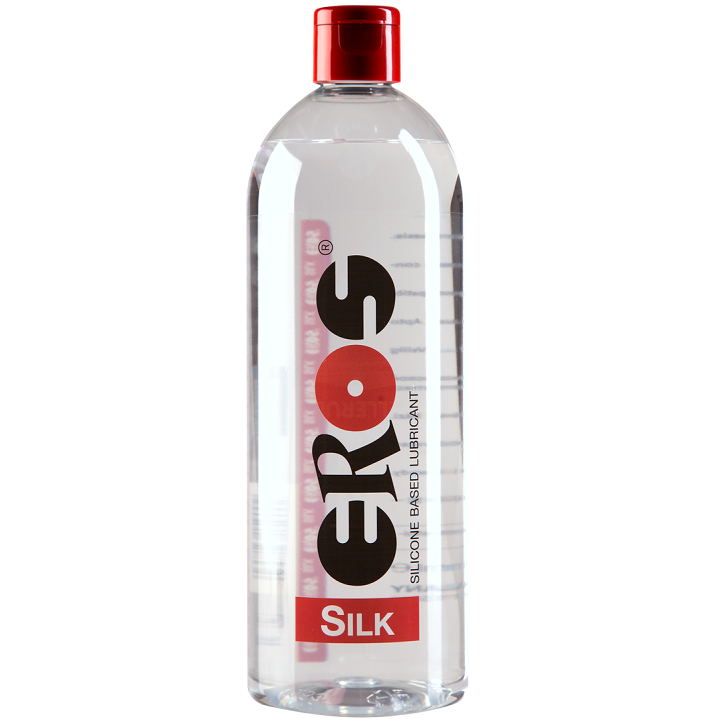 Lubrificante silicone medico EROS Silk in bottiglia da 500 ml, prodotto della linea EROS CLASSIC LINE, mostra la confezione.