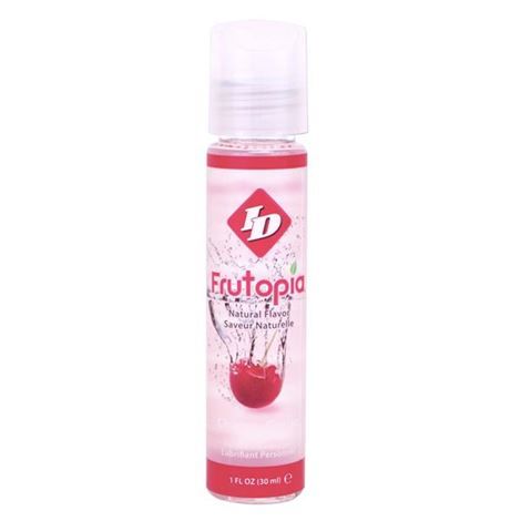 Lubrificante ID Frutopia alla ciliegia, flacone da 30ml con etichetta colorata e dettagli visivi sulla confezione.
