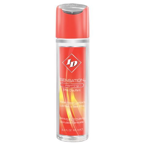 Lubrificante riscaldante ID SENSATION Warming Lube Sensation, bottiglia da 65 ml con etichetta e tappo blu.