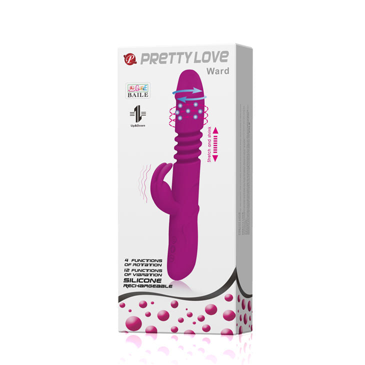 Coniglio su e giù PRETTY LOVE SMART, giocattolo erotico in silicone con design realistico e stimolazione vibrante.