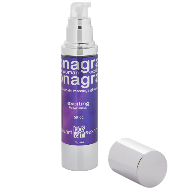 Gel potenziatore orgasmo donna EROS-ART, confezione da 50 cc con stampa sera HER, flacone con etichetta e tappo.