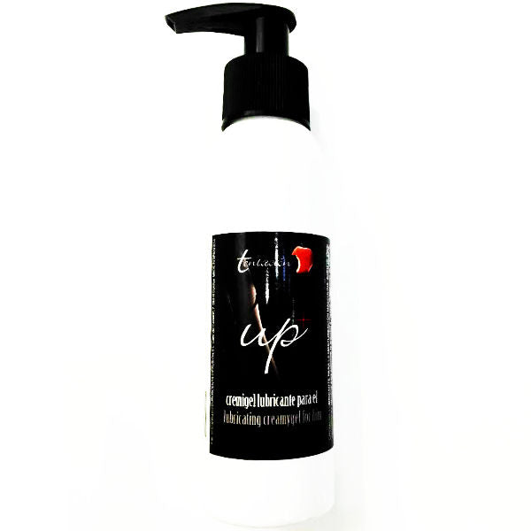 Gel lubrificante orgasmico Tentacion, crema lubrificata per lui, con confezione da 100 ml, mostra il tubo con etichetta blu.