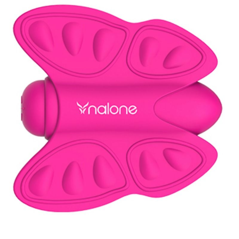 Vibratore Madam Mini Butterfly Nalone in silicone rosa con design compatto e dettagli realistici per piacere personale.