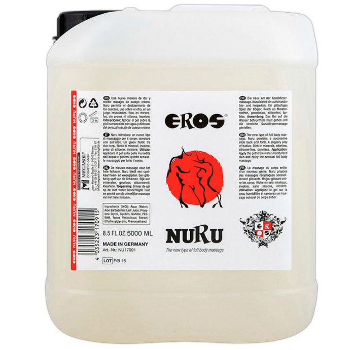 Olio da massaggio Nuru EROS CLASSIC LINE, ricco di minerali, in bottiglia da 5000 ml, ideale per massaggi sensoriali.