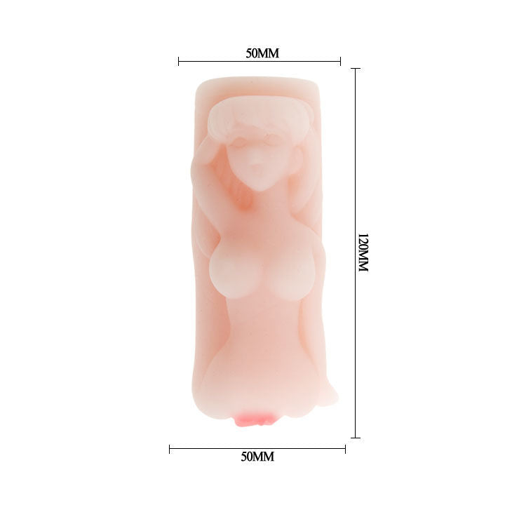 Mini masturbatore BAILE Temptation Passion Lady Torso Donna, modello maschile, dettagli realistici e morbidi materiali.