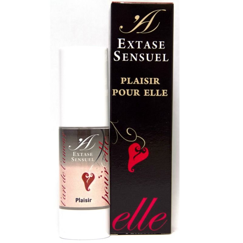 Crema stimolante per donna Extase Sensual, confezione elegante e crema visibile in un barattolo, ideale per il piacere.