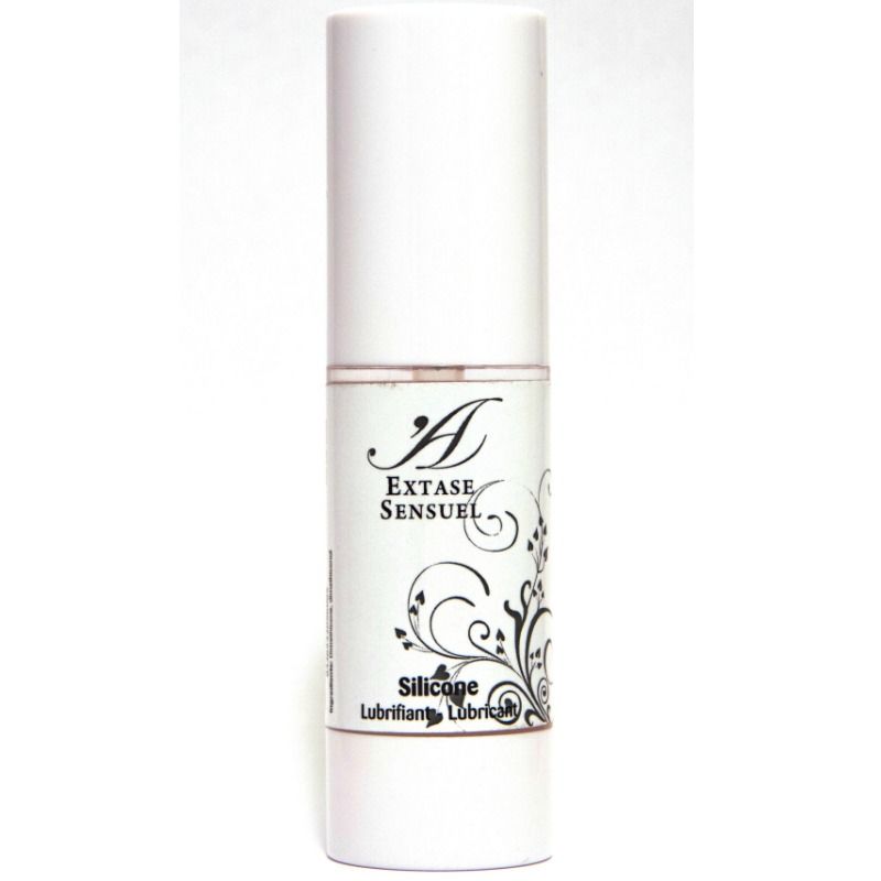 Lubrificante al silicone EXTASE SENSUAL in flacone da 30 ml, viscoso e setoso, ideale per massaggi e uso intimo.