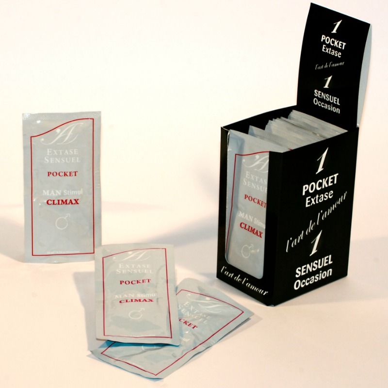 Stimolante maschile EXTASE SENSUAL Climax, flacone da 10 ml, prodotto per migliorare la sensibilità e il piacere.