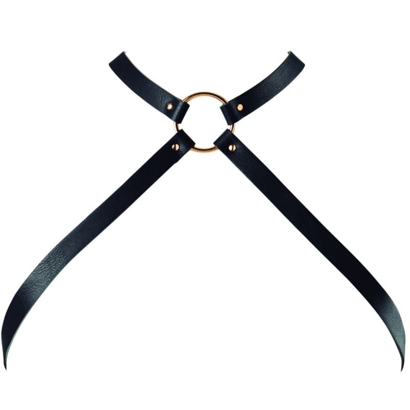 BIJOUX - INDISCRETS CROSSED PECTORAL BLACK LABYRINTH