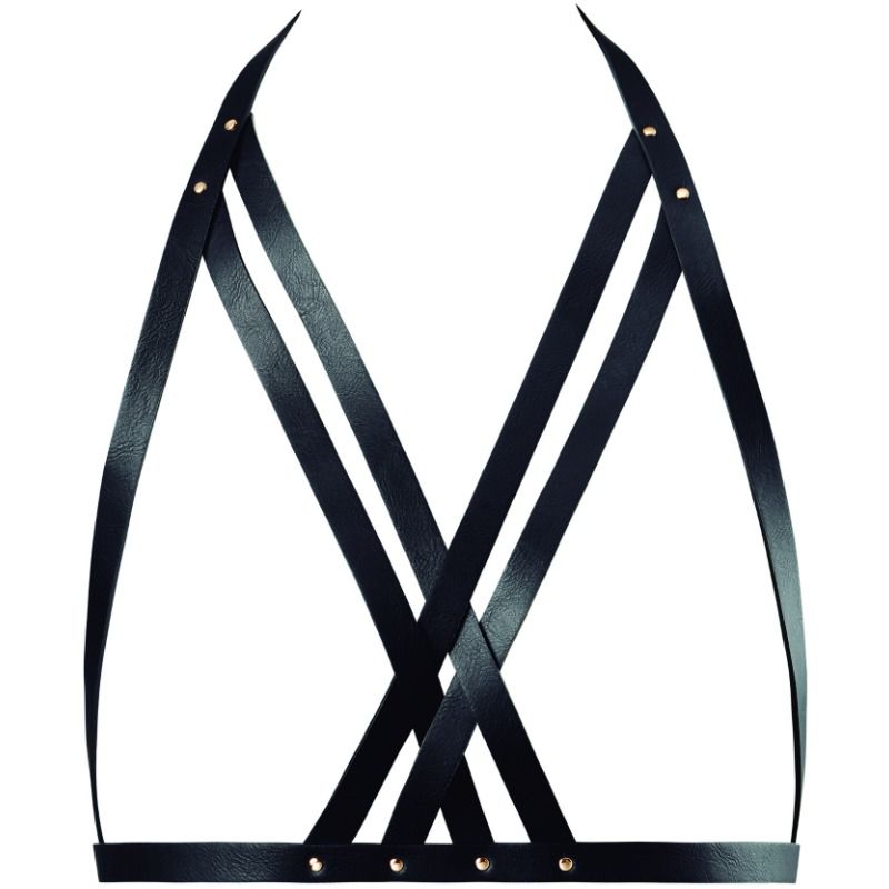BIJOUX INDISCRETS MAZE - BLACK HALTER BRA HARNESS