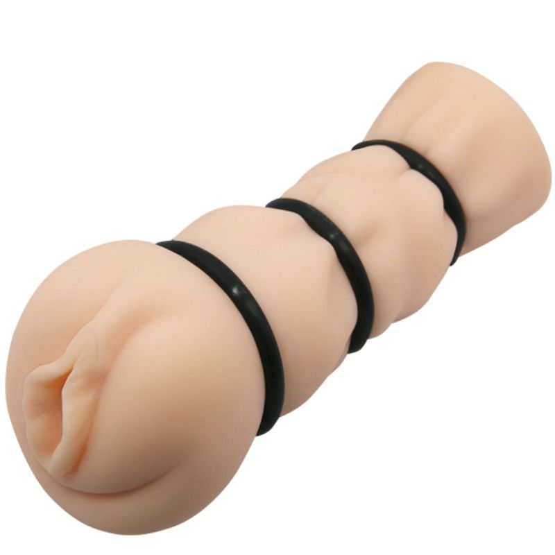 Masturbatore vagina Crazy Bull con anelli, interno dettagliato e avvolgente, materiale morbido e realistico, per piacere e stimolazione.