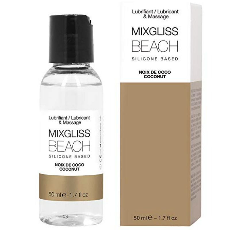 Lubrificante al silicone MIXGLISS da 50 ml, flacone con etichetta, adatto per uso in spiaggia e protezione della pelle