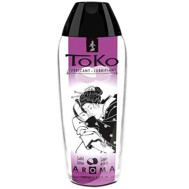 Lubrificante aromatizzato SHUNGA Toko Lustful Litchee, fluido trasparente e morbido, ideale per uso intimo, con aroma al gusto di litchi