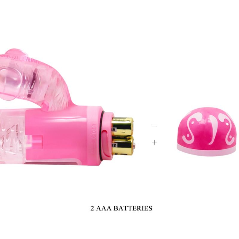 Vibratore multivelocità rosa BAILE con stimolatore, design ergonomico e superficie liscia, prodotto per il piacere e il benessere.