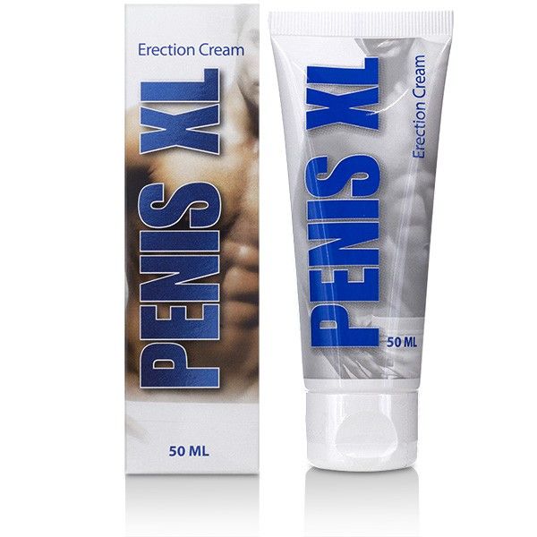 Crema PENE XL di COBECO PHARMA in tubo da 50 ml, confezione con imballaggio e dettaglio del prodotto.
