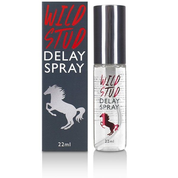 Spray ritardante Wild Stud di COBECO Pharma, confezione con spray spray per migliorare le performance sessuali maschili.