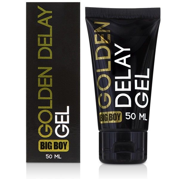 Gel ritardante Big Boy Golden COBECO da 50ml, flacone con etichetta dorata e contagocce, per prolungare le prestazioni.