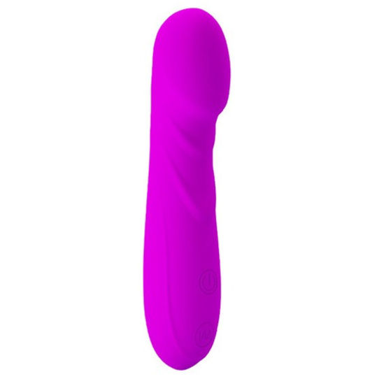 Mini vibratore PRETTY LOVE REUBEN in silicone rosa, compatto e discreto, con design ergonomico e superficie liscia.