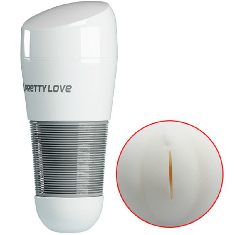 Masturbatore vagina bianco Pretty Love Kitty 2 con dettagli realistici, morbido e anatomico, per piacere personale.