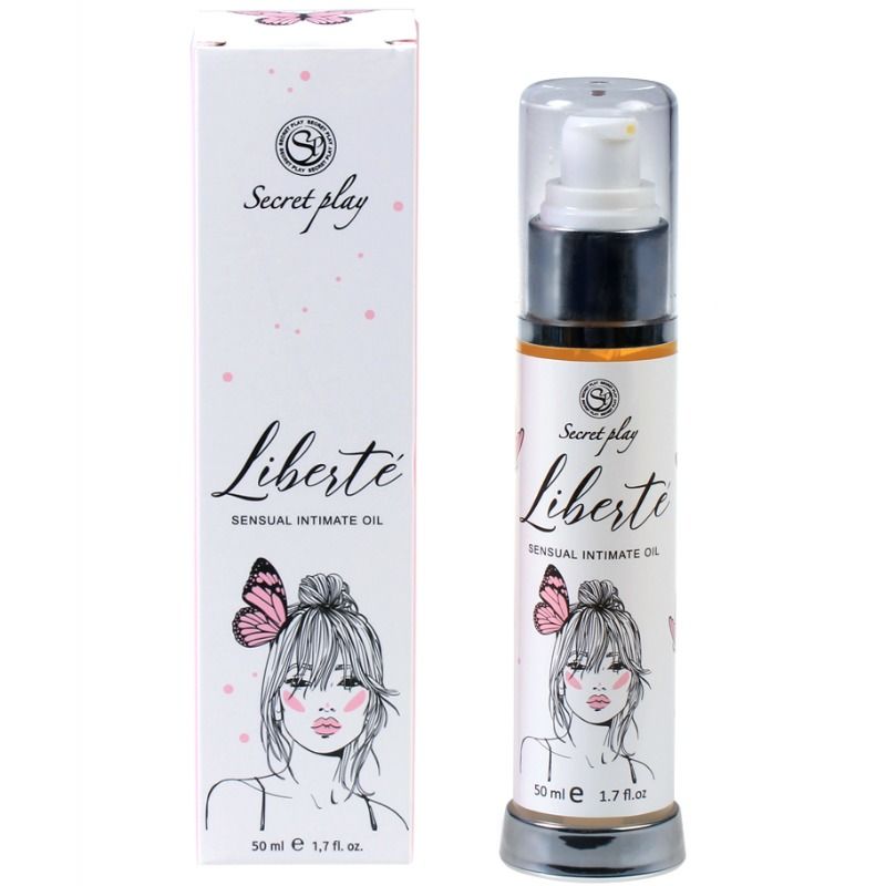Flacone di SECRETPLAY Libert Idratante Intimo da 50 ml con etichetta, prodotto per l'igiene intima e il benessere femminile