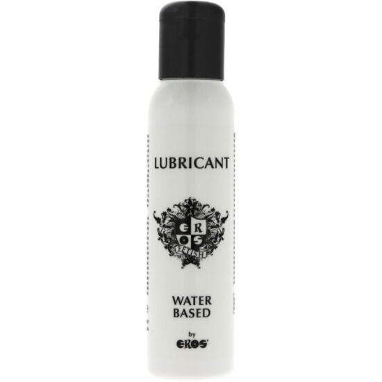 Lubrificante a base d'acqua EROS FETISH LINE in bottiglia da 100 ml, ideale per giochi intimi e massaggi sensoriali.