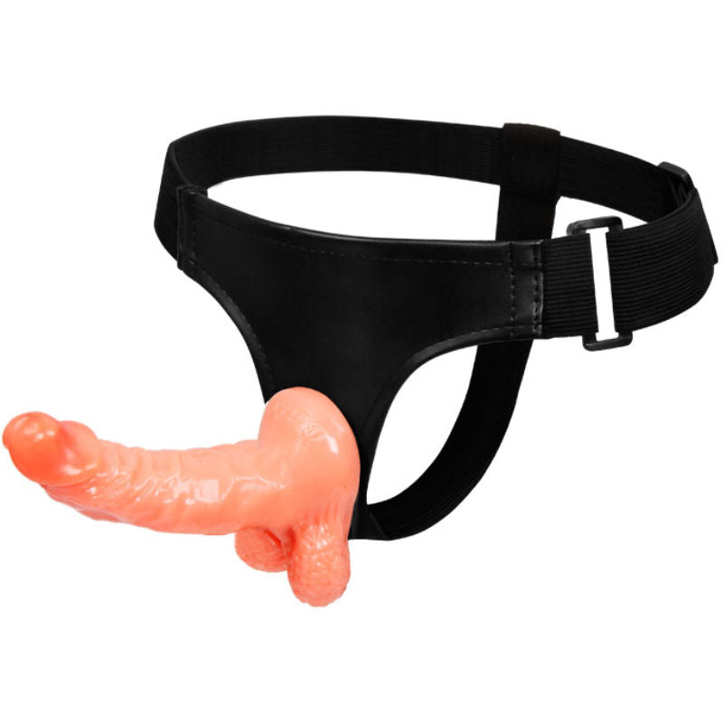 Imbragatura BAILE con pene realistico e mutandine regolabili, dettagli in materiali morbidi, lunghezza 15,5 cm, parte della collezione BAILE HARNESS.