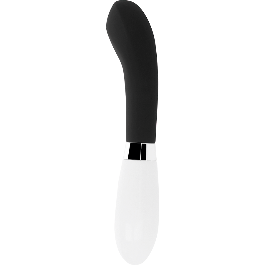 Vibratore nero GLOSSY John con finitura lucida, design ergonomico e superficie liscia per piacere e stimolazione.
