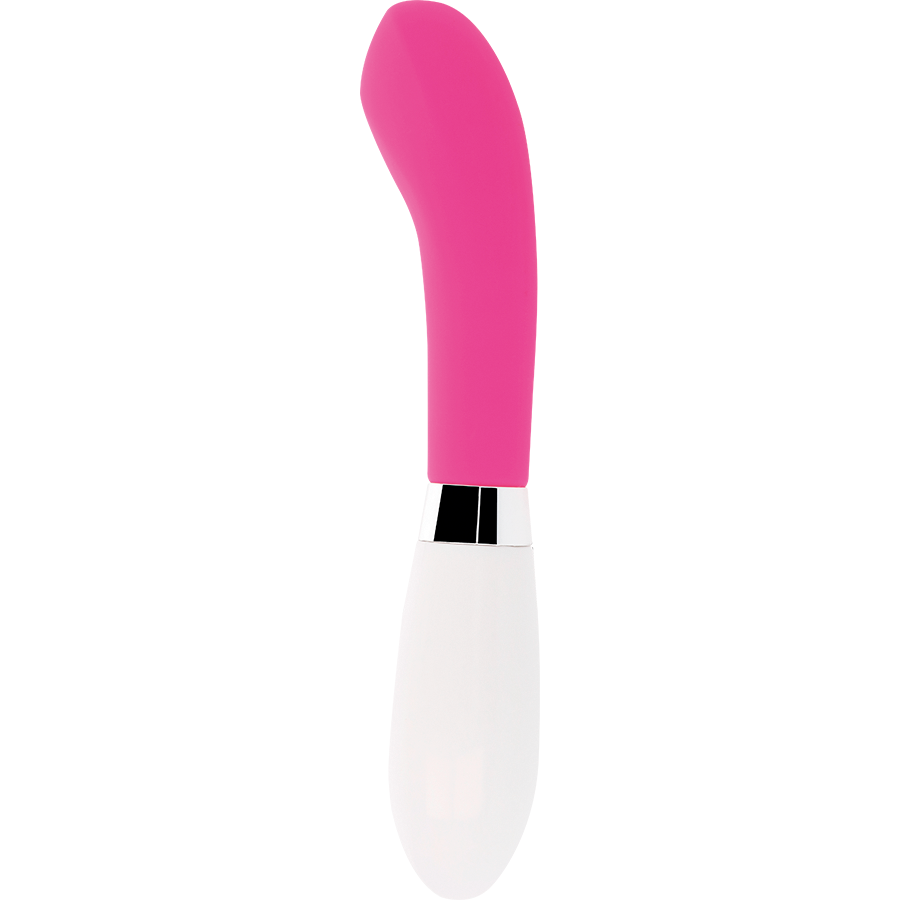 Vibratore rosa GLOSSY John, elegante e lucido, con design ergonomico, ideale per stimolazione personale.