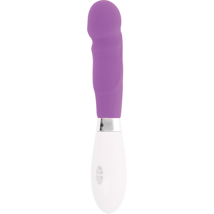Vibratore viola GLOSSY Paul con finitura lucida, design ergonomico e dettagli eleganti, ideale per il piacere personale.