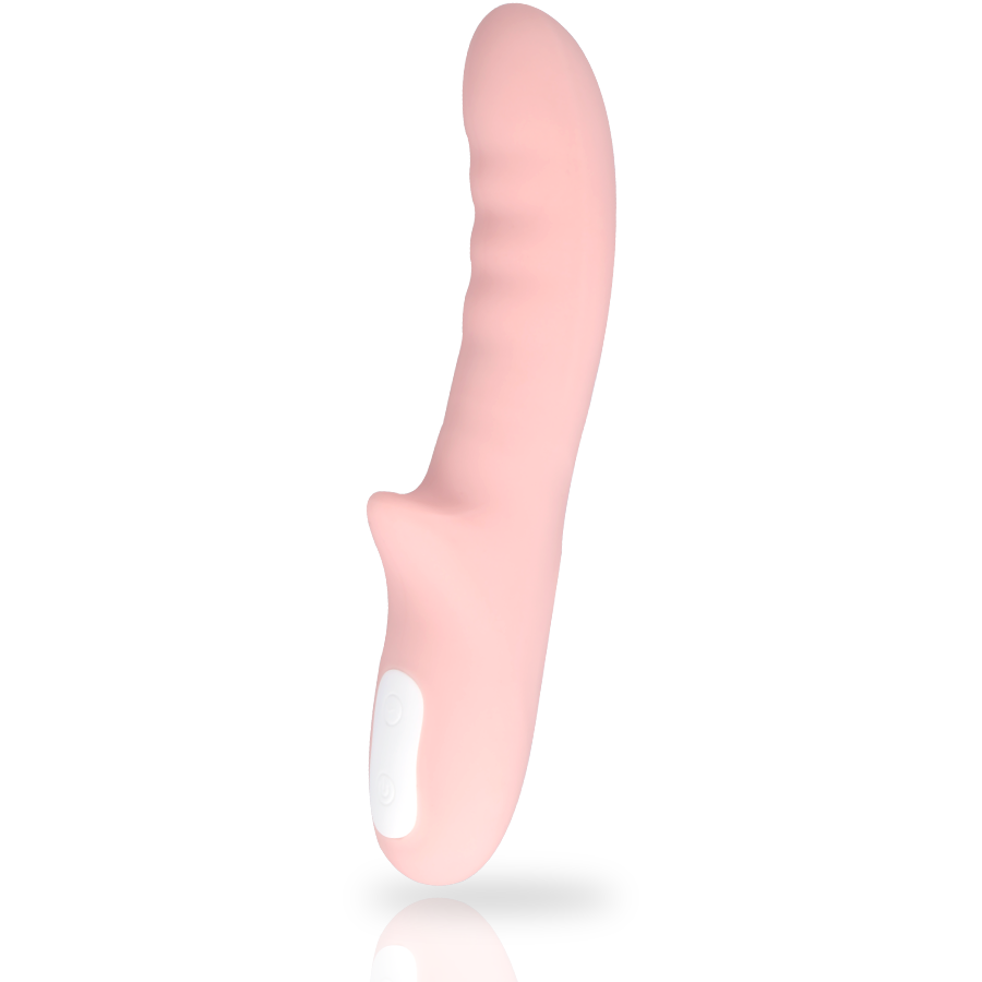 Vibratore rotante rosa MIA Pisa con design ergonomico e superficie liscia, ideale per stimolazione personale.