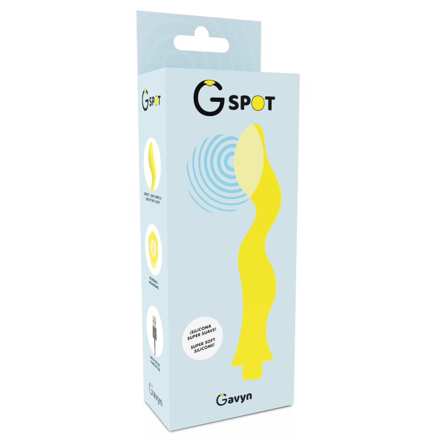 Vibratore G-SPOT Gavyn G-SPOT giallo con design ergonomico e superficie liscia, ideale per stimolazione del punto G.