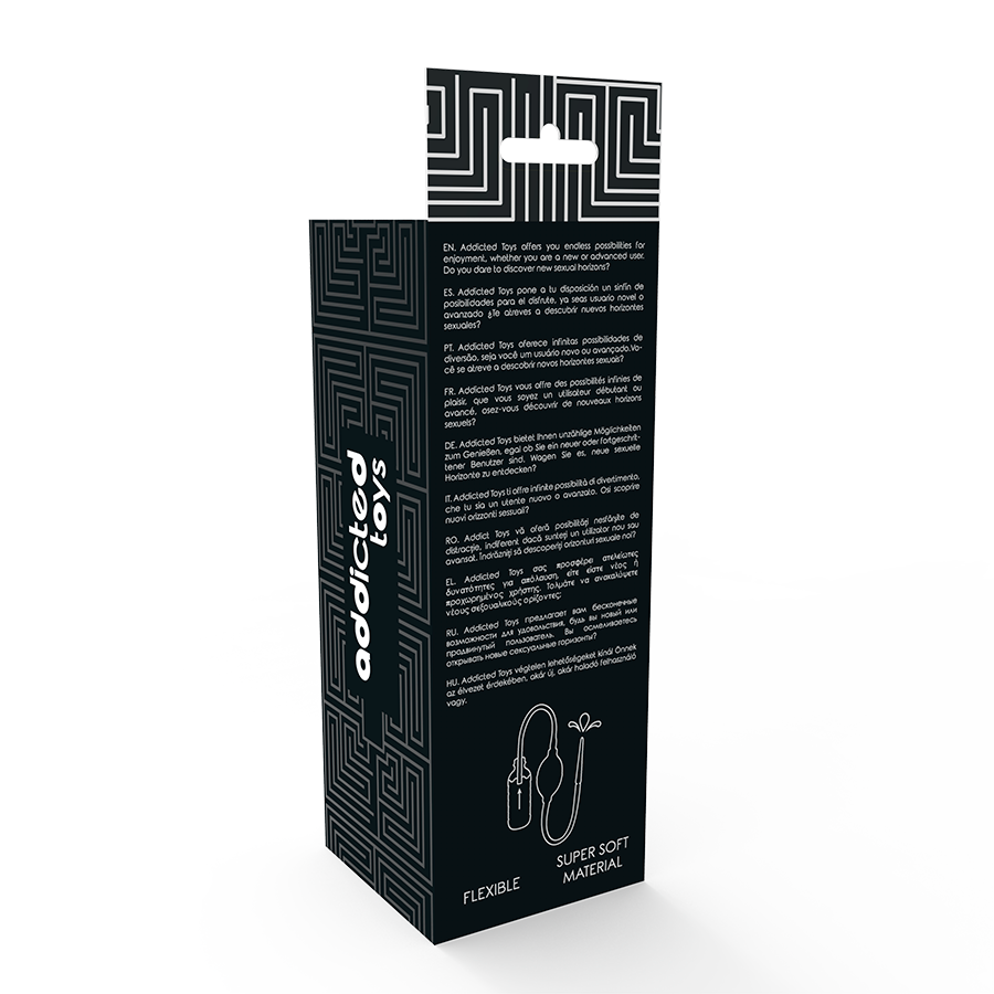 Set di clistere nero ADDICTED TOYS con dettagli e accessori per uso personale, visibile nell'immagine.