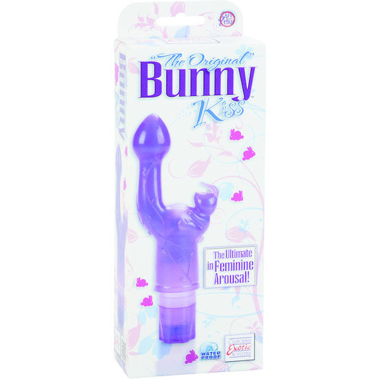 Calexotics L'Originale Bacio di Coniglietto Viola, giocattolo erotico in silicone con design a coniglio, colore viola, dettaglio visibile.