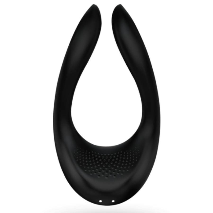Dispositivo multifunzione SATISFYER PARTNER in nero con design ergonomico e varie funzioni per il benessere e il piacere.