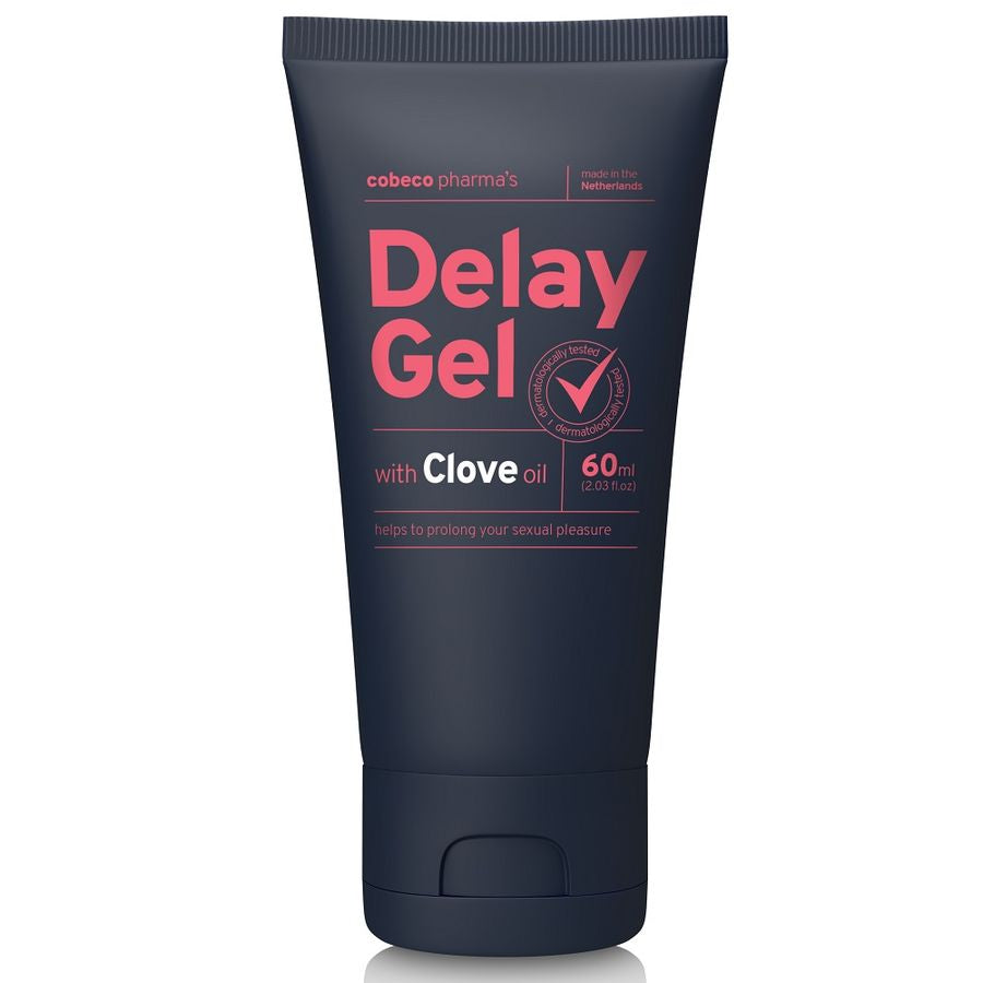 Gel ritardante al chiodo di garofano COBECO CBL, bottiglia da 60ml con etichetta, evidenziando il prodotto naturale e efficace