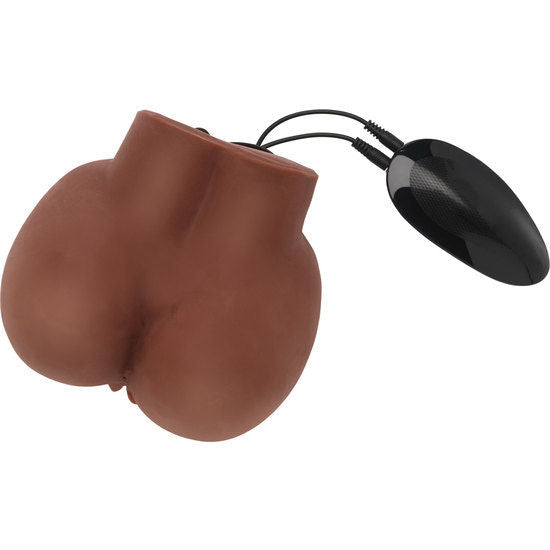 Mascherina masturbatore realistico ACT Big Ass con vibratore marrone, dettagli realistici e design ergonomico.