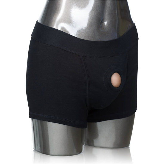 Slip boxer breve CALEXOTICS con imbragatura, tessuto morbido e comodo, taglia M/L, in colore nero.