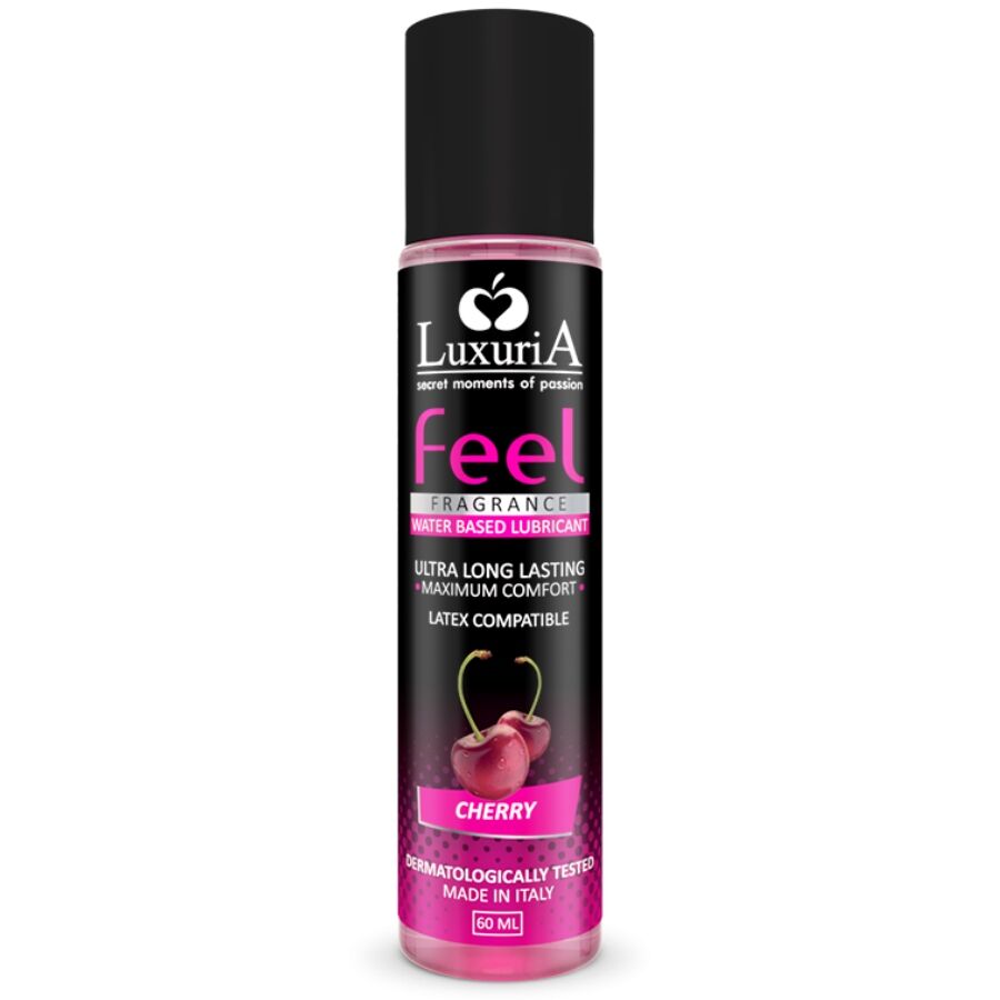 Lubrificante a base acqua Intimateline Luxuria Feel con aroma ciliegia, bottiglia da 60 ml, per uso intimo e comfort.