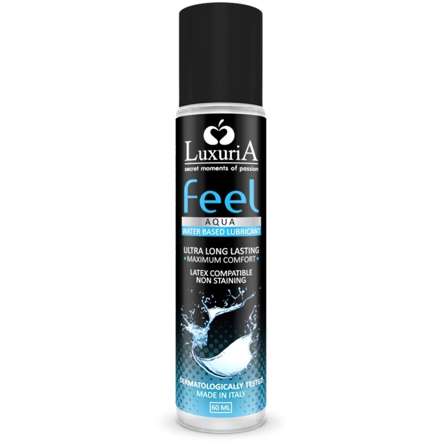 Lubrificante a base acqua INTIMATELINE LUXURIA FEEL AQUA, bottiglia da 60 ml, crema trasparente e idratante per uso intimo