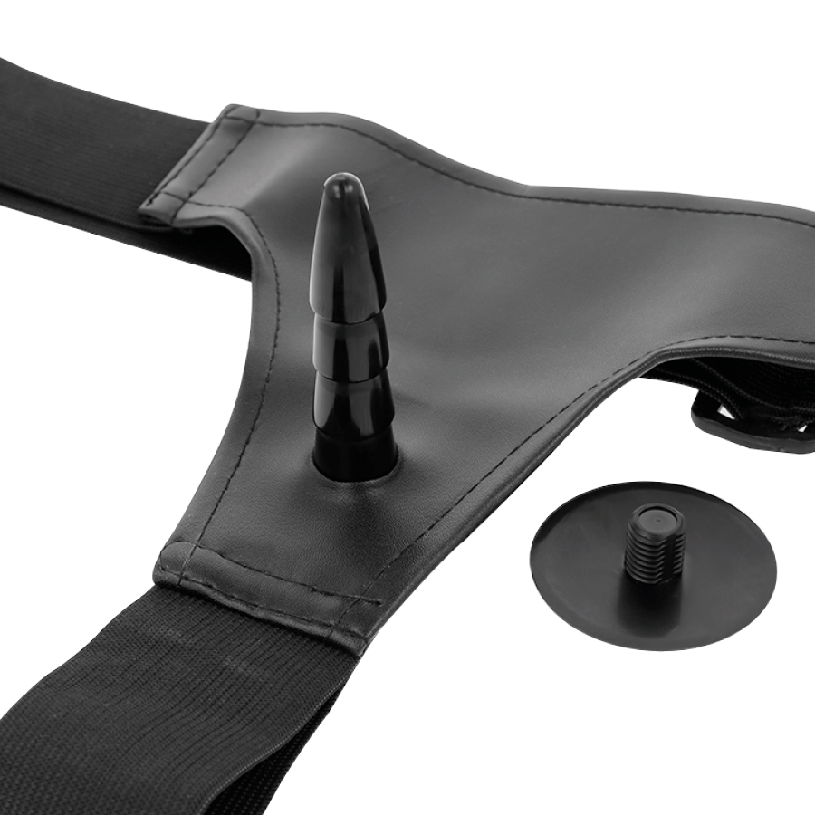 Imbracatura HARNESS ATTRACTION Melvin Carne da 19 cm, 4 cm di larghezza, con dettagli in pelle e fibbie robuste.