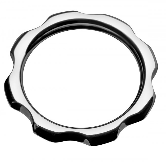 Anello torace METAL HARD in metallo, diametro 50mm, progettato per pene e testicoli, con superficie liscia e resistente
