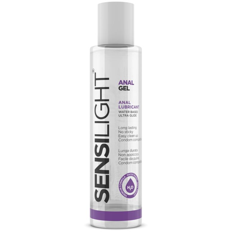 Gel anale scorrevole INTIMATELINE Sensilight da 150 ml, contenitore con etichetta e applicatore, prodotto per la cura intima.