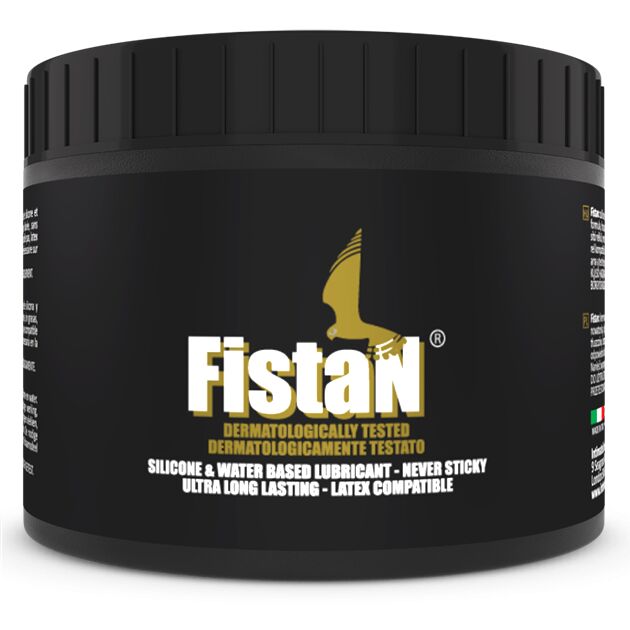 Gel lubrificante anale FISTAN LUBRIFIST in bottiglia da 500 ml, confezione con etichetta e tappo sul fondo.