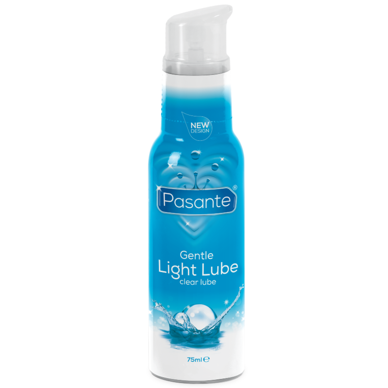 Lubrificante naturale Pasante da 75 ml, bottiglia con etichetta bianca e blu, visibile in primo piano.