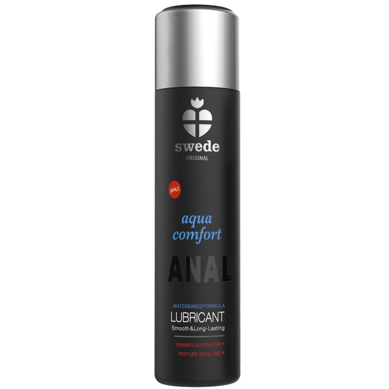 Gel lubrificante a base acquosa SWEDE AQUA COMFORT, 120 ml, con texture morbida e idratante, ideale per comfort e benessere.