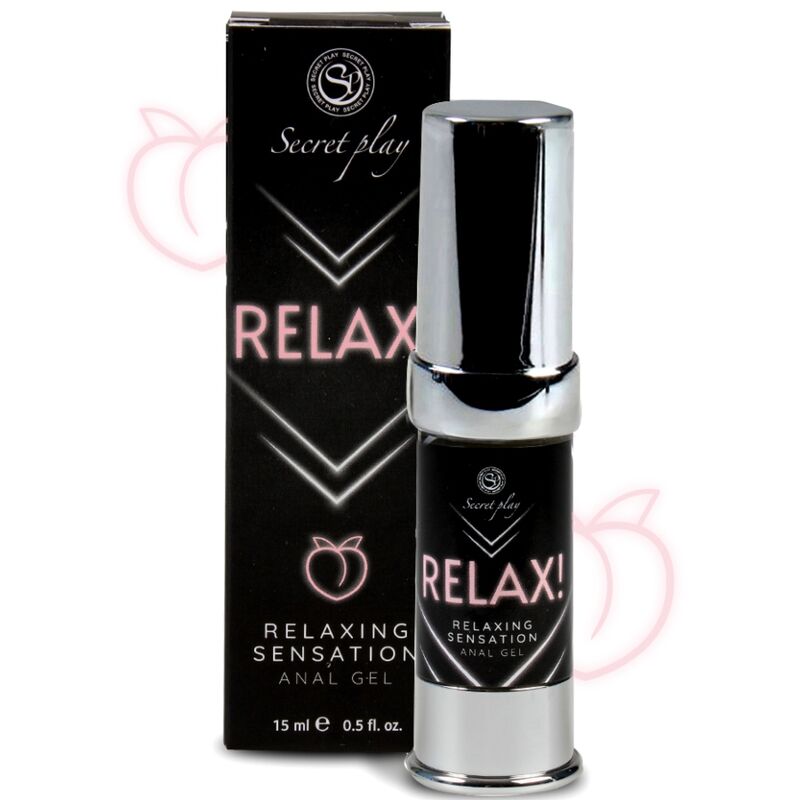 Gel anal relaxante SECRETPLAY RELAX ANAL GEL da 15 ml, confezione con tubo di gel trasparente e etichetta.
