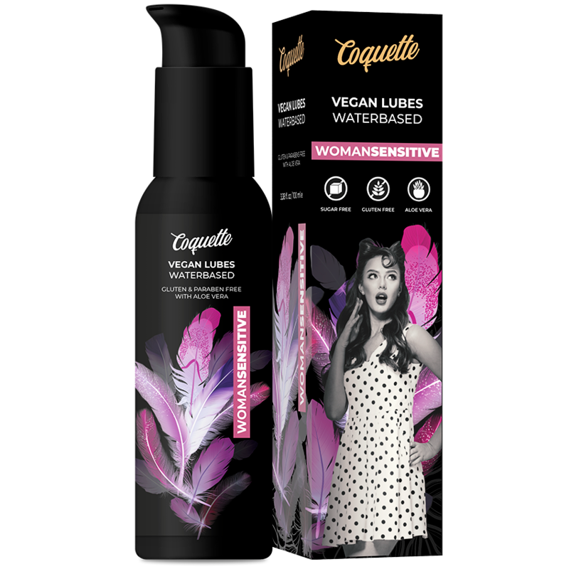 Lubrificante vegano COQUETTE CHIC DESIRE di COQUETTE COSMETICS, 100 ml, bottiglia con etichetta elegante e design raffinato.